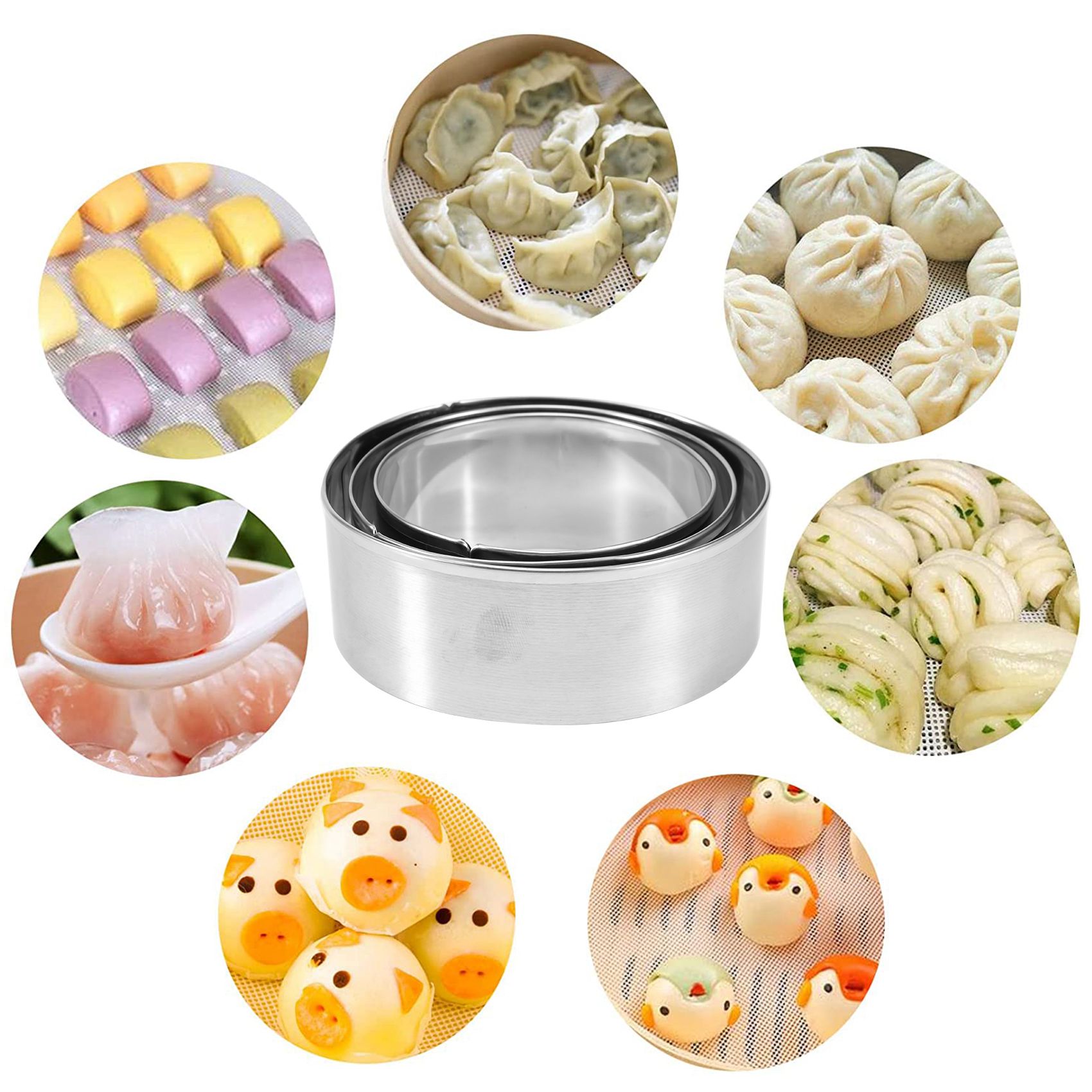 Dumpling Press Set - Alat Pembuat Pangsit Cepat, 8 Buah,