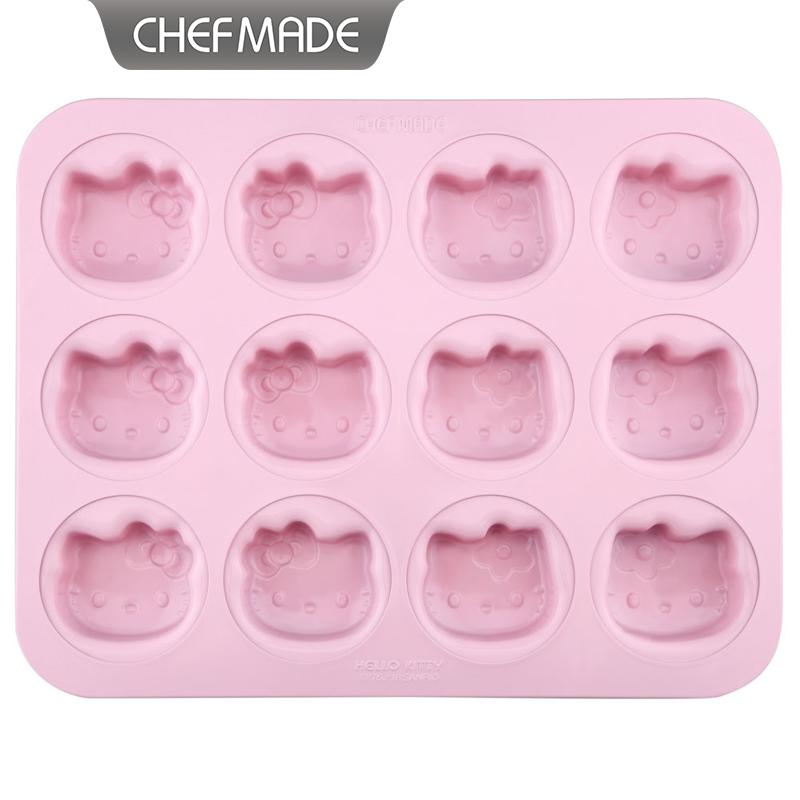 Donut Mold Silicone - 12 Cetakan Muffin Hello Kitty CHEFMADE