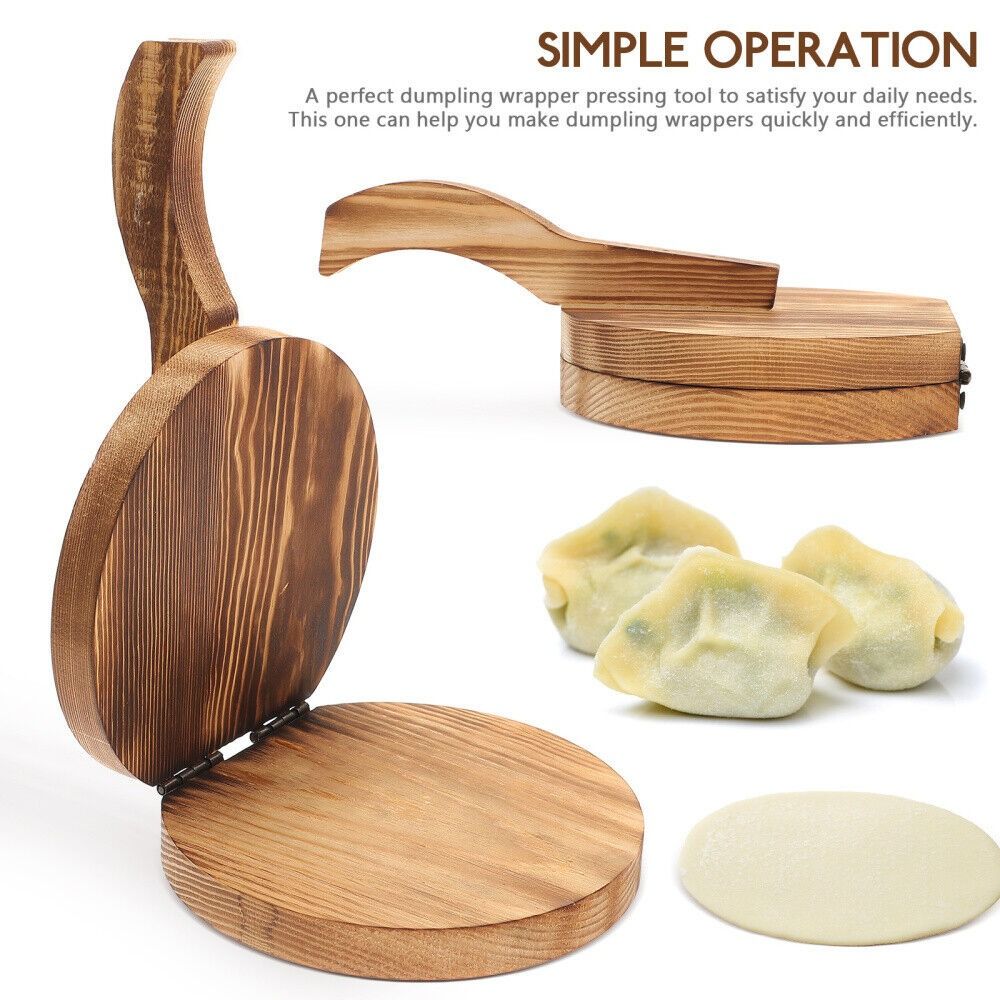 Dumpling Press Set - Alat Pres adonan kayu putar, Presser