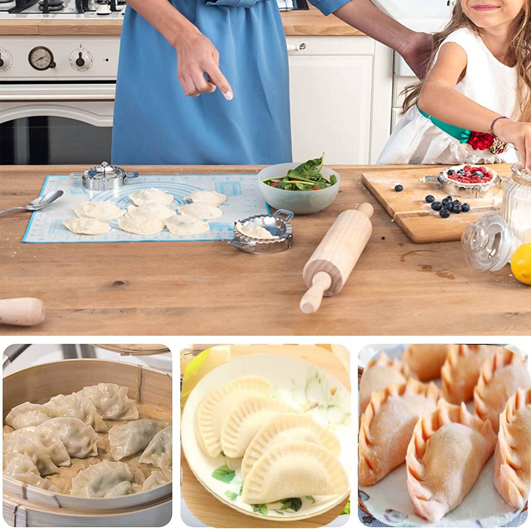 Alat Pembuat Pangsit Cepat, 8  - Dumpling Press Set ulasan dan harga
