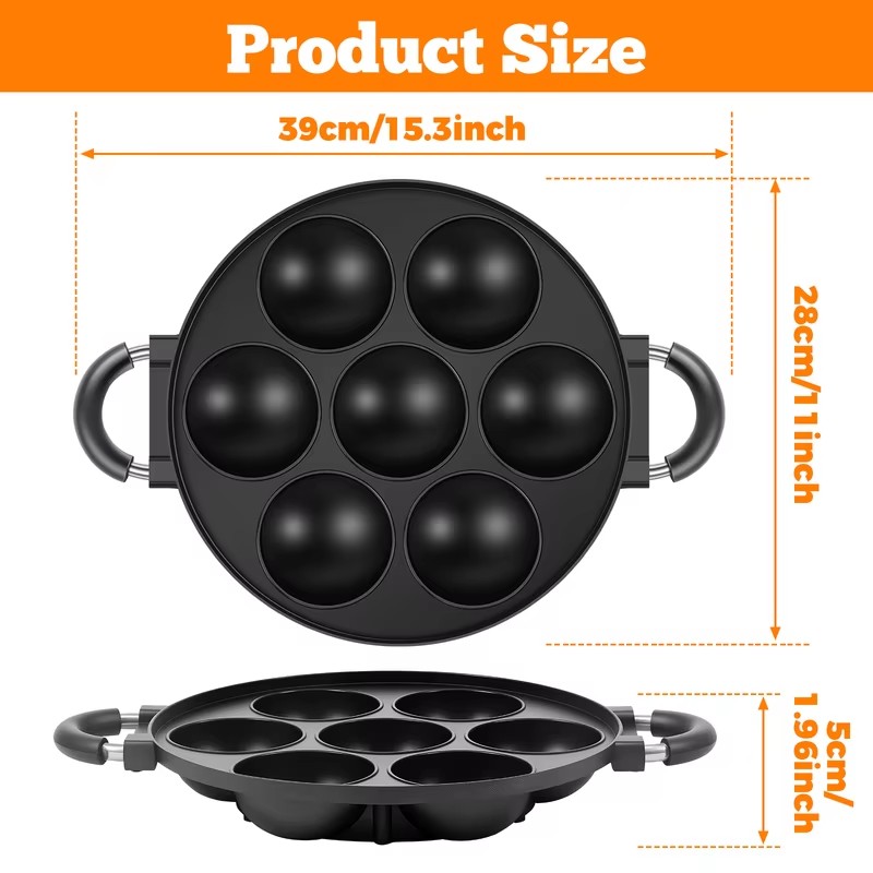 Cetakan Aluminium 7 Lubang unt - Mini Pancake Griddle ulasan dan harga