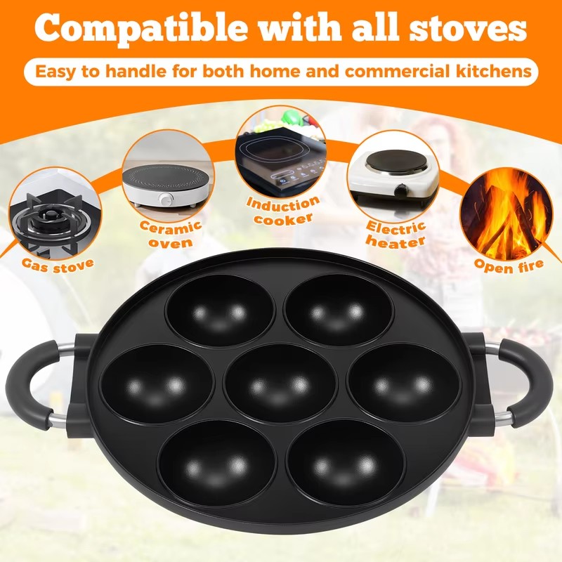 Cetakan Aluminium 7 Lubang unt - Mini Pancake Griddle ulasan dan harga